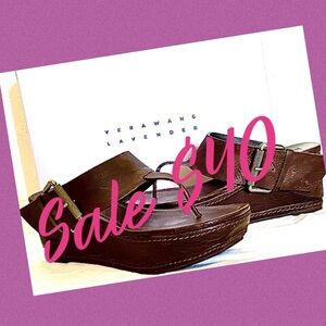 Vera Wang Lavender Collection ORLANDA-MOGANO GRISOU Platform Buckle Sandal 7M